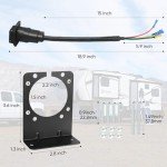 7 Pin Trailer Plug Connector with Mounting Bracket