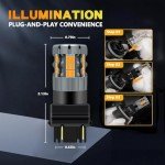 Zyvirexa 3157 LED Amber Turn Signal Bulbs - 2 Pack
