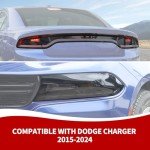 Smoked Tail Light and Headlight Cover Trim for Dodge Charger