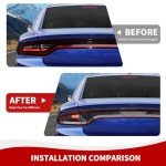 Smoked Tail Light and Headlight Cover Trim for Dodge Charger
