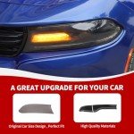 Smoked Tail Light and Headlight Cover Trim for Dodge Charger
