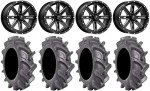 9-Piece Bundle: MSA Milled Boxer ATV Wheels & Tires