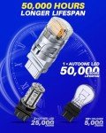 AUTOONE 3157 Amber LED Bulbs - Super Bright Pair