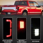 POKIAUTO Smoked Black LED Taillights for F150