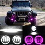 RGBW Halo LED Fog Lights for Jeep Wrangler & Dodge