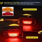 Nilight LED Trailer Fender Lights Set - Amber & Red