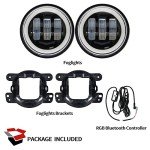 RGBW Halo LED Fog Lights for Jeep Wrangler & Dodge