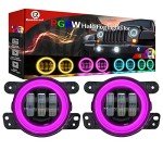 RGBW Halo LED Fog Lights for Jeep Wrangler & Dodge