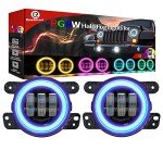 RGBW Halo LED Fog Lights for Jeep Wrangler & Dodge