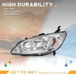 Honda Civic 2004-2005 Headlight Assembly Replacement Pair