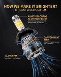MIFMIA H4 LED Bulbs - 34000LM Brightness, Cool White