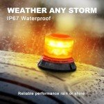 Magnetic Amber Beacon Light with 8 Flashing Modes