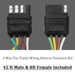 50ft 5-Wire 4-Pin Trailer Wiring Kit