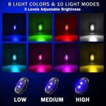 Wireless LED Strobe Lights with Remote Control - 4 Pack