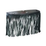 Black Leather Motorcycle Floor Boards with Fringe