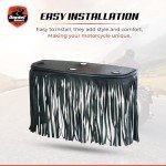 Black Leather Motorcycle Floor Boards with Fringe