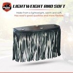Black Leather Motorcycle Floor Boards with Fringe