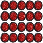 20 Pcs Waterproof 4" Round LED Trailer Lights
