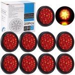 20 Pcs Waterproof 4" Round LED Trailer Lights