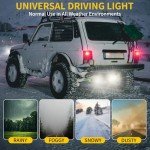 4-Inch LED Hitch Lights with Mounting Brackets