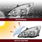 JSBOYAT Headlight Assembly Pair for Honda Accord 2003-2007