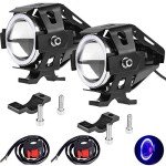 3000LM LED Motorcycle Headlight with Angel Eyes
