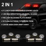 Red 16LED Dash Emergency Strobe Lights for Vehicles