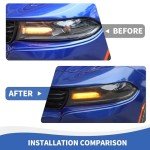 Smoked Headlight Cover for 2015-2024 Dodge Charger