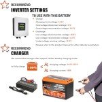 Enjoybot 12V 100Ah LiFePO4 Lithium Battery Pack