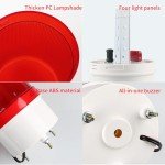 Red LED Rotating Warning Light with Buzzer
