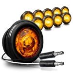 10pc Amber 3/4" LED Marker Lights for Trailers