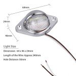 2PCS Waterproof 3LED License Plate Lights - Silver