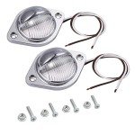 2PCS Waterproof 3LED License Plate Lights - Silver