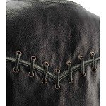 Women's Distress Grey Leather Motorcycle Vest - Small