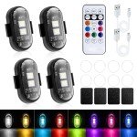 Magnetic Rechargeable LED Strobe Lights - 4 Pack
