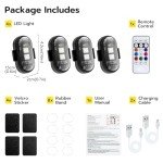 Magnetic Rechargeable LED Strobe Lights - 4 Pack