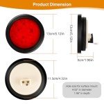 4Pcs 4" Round Waterproof LED Trailer Light Kit