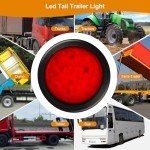 4Pcs 4" Round Waterproof LED Trailer Light Kit