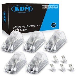 KDM Clear Lens LED Cab Marker Lights, 5-Pack