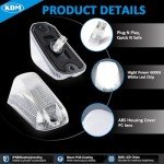 KDM Clear Lens LED Cab Marker Lights, 5-Pack