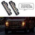 Amber LED Strobe Lights for Emergency Vehicles (4 Pack)