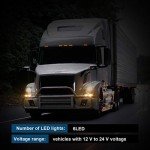 Amber LED Strobe Lights for Emergency Vehicles (4 Pack)