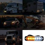 Amber LED Strobe Lights for Emergency Vehicles (4 Pack)