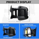 Extended Long Arm Left Side Mirror for Ram Promaster