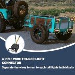 WALSIO 26FT 4-Pin Trailer Wiring Harness Kit