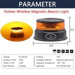 Amber Magnetic Beacon Light for Trucks and Cars
