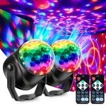 2-Pack Sound Activated Disco Ball Party Lights