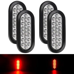 4Pcs 6.3" Oval 24 LED Trailer Tail Lights