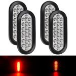 4Pcs 6.3" Oval 24 LED Trailer Tail Lights