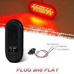 4Pcs 6.3" Oval 24 LED Trailer Tail Lights